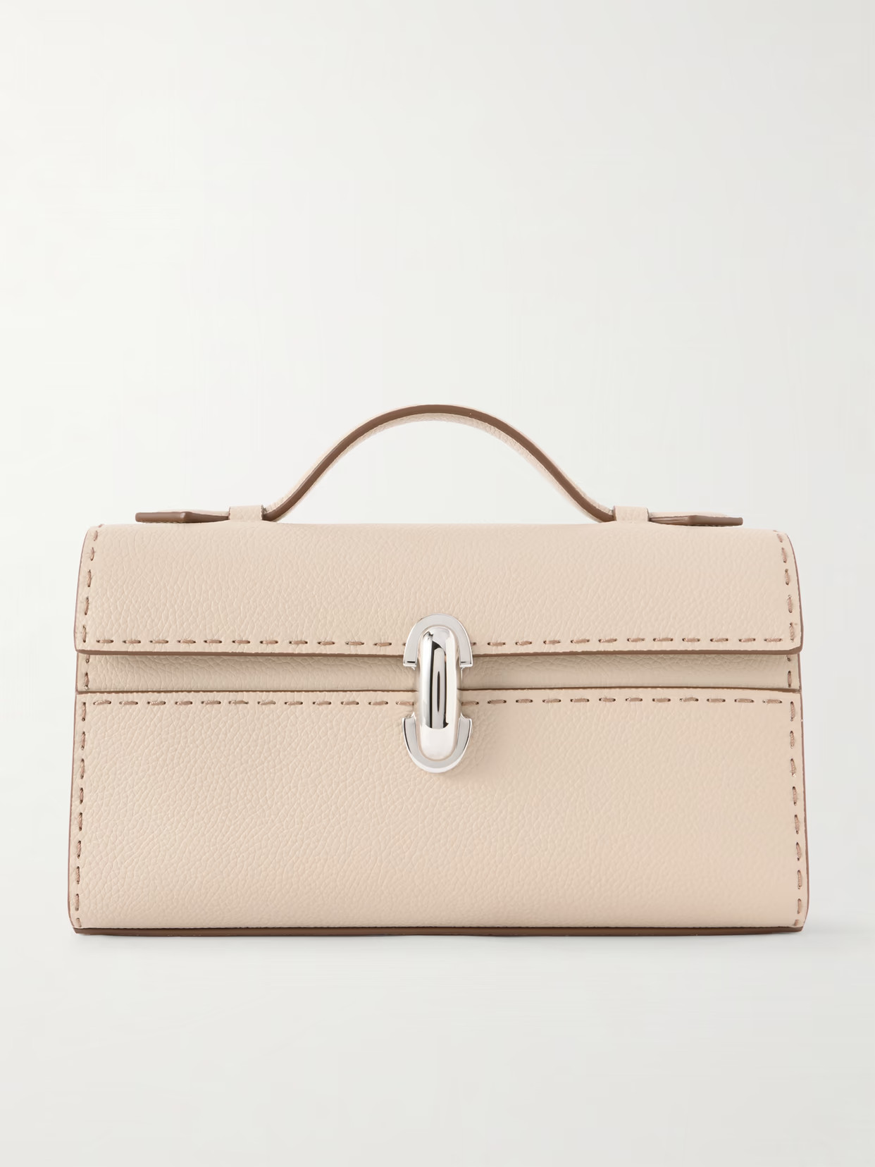Savette - Symmetry Pochette Textured-leather Tote - Cream | NET-A-PORTER (US)
