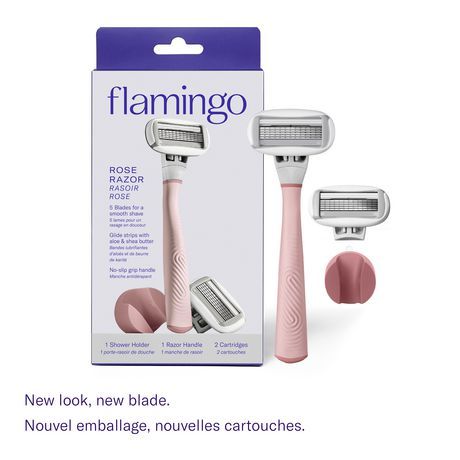 Flamingo 5-Blade Women's Razor - 1 Razor Handle + 2 Razor Blade Refills - Rose | Walmart Canada | Walmart (CA)