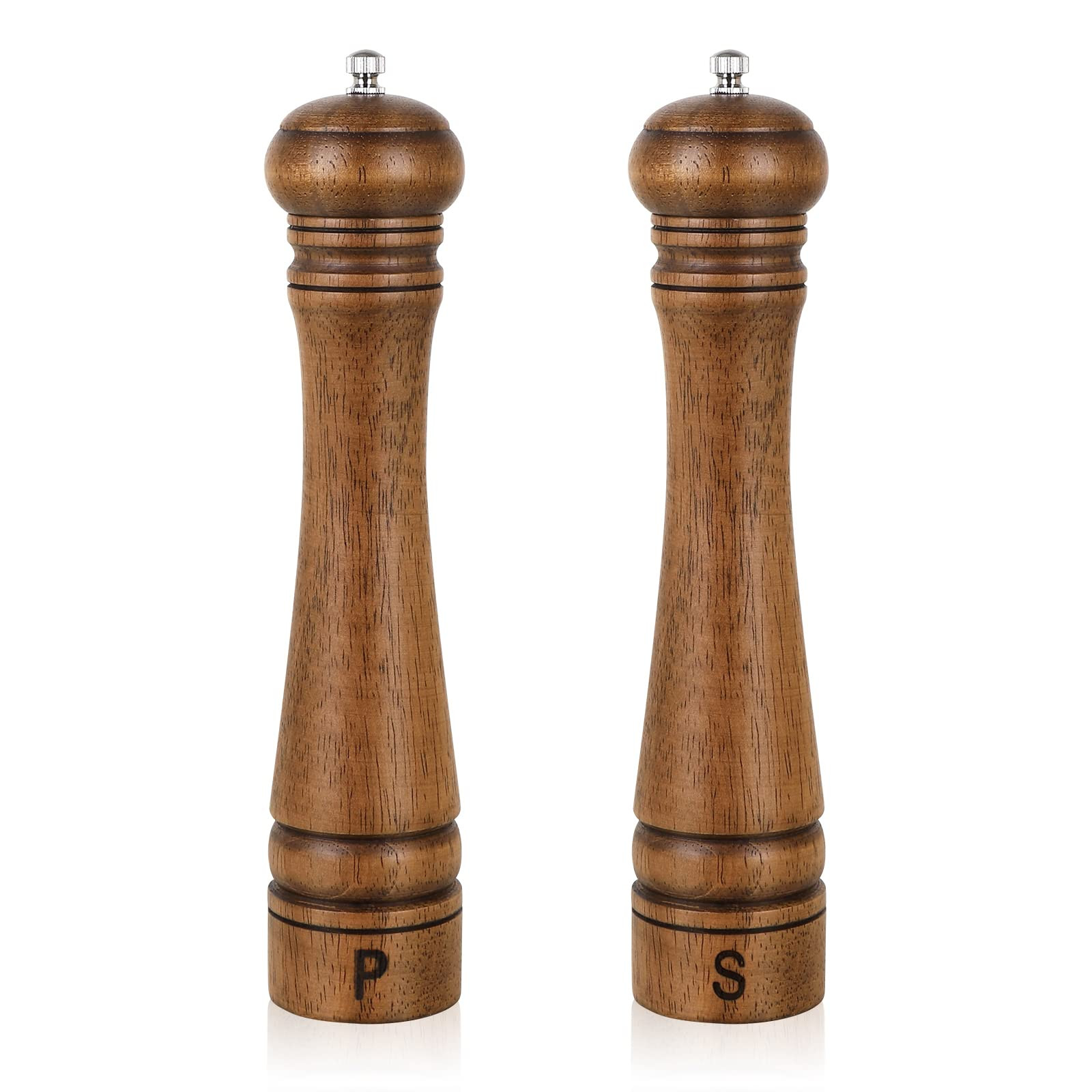 Pack of 2 Wood Pepper Grinder Set, 10 Inch Salt Mill And Pepper Grinder Set, Pepper Mill, Salt Sh... | Amazon (US)