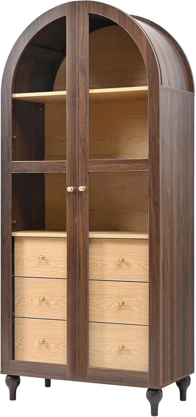 Christopher Knight Home Huxley 69"Tall Arched Kitchen Pantry Cabinet with Hidden Drawer, Wooden P... | Amazon (US)