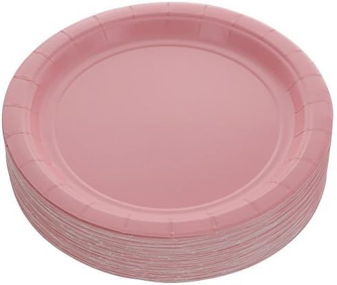 Amcrate Pink Disposable Party Paper Dessert Plates 6 3/4" - Ideal for Weddings, Party’s, Birthd... | Amazon (CA)