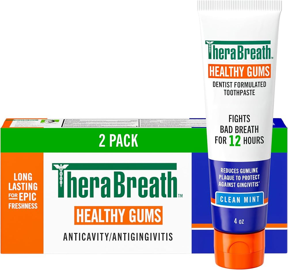 TheraBreath Healthy Gums Toothpaste, Fights Bad Breath for 12 Hours, with Stannous Fluoride for A... | Amazon (US)