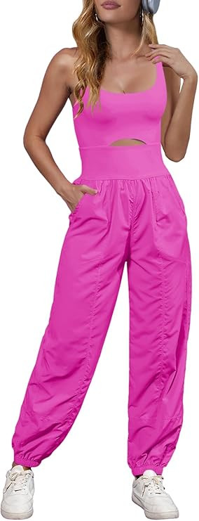 Panadila Womens Workout Onesie Athletic Romper One Piece Jumpsuits Backless Tops Hiking Pants wit... | Amazon (US)