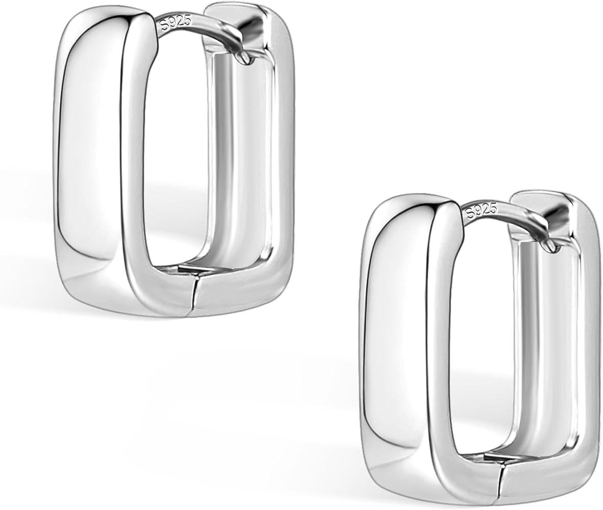 925 Sterling Silver Hoop Earrings for Women Trendy Hypoallergenic 14K Gold Plated Small Chunky Ho... | Amazon (US)