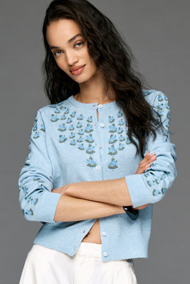 By Anthropologie Juliet Embroidered Cardigan Sweater | Anthropologie (US)