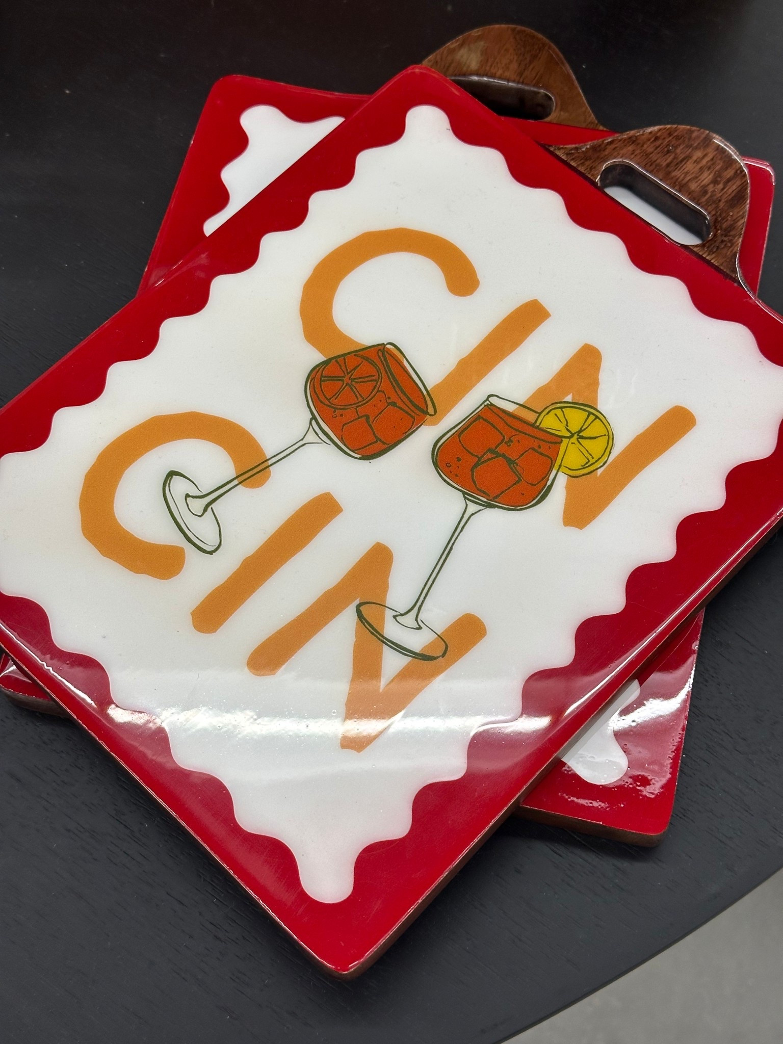 Enamel wood serving board !! @worldmarket 

#LTKSeasonal #LTKfoodie #LTKHome