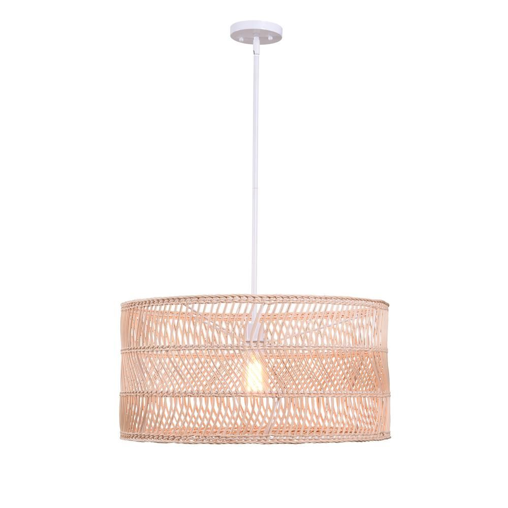 Lido 1-Light Rattan Pendant | The Home Depot