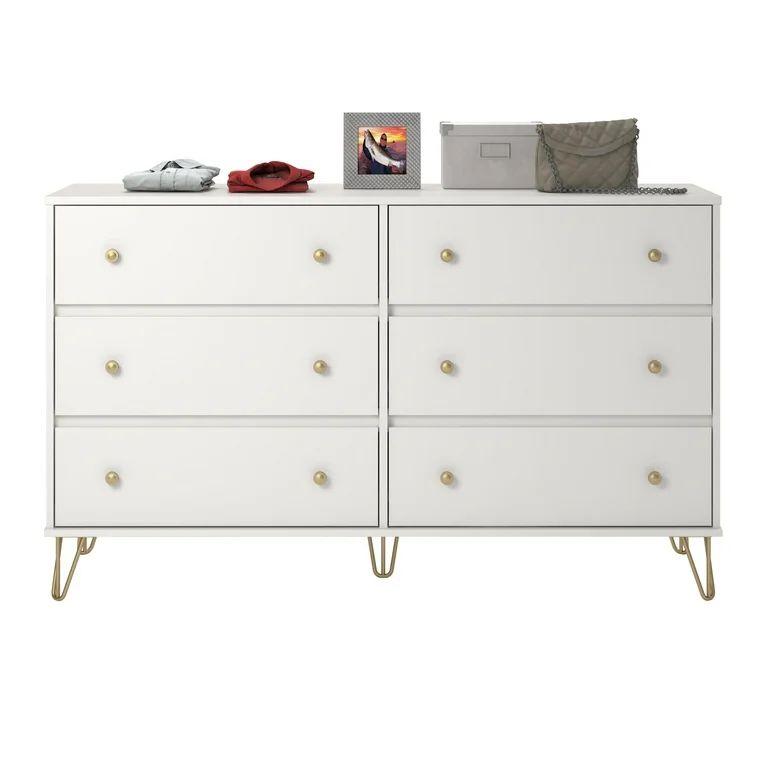 Novogratz Finley 6 Drawer Dresser, White | Walmart (US)