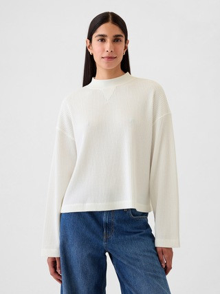 Oversized Mockneck Waffle T-Shirt | Gap (US)