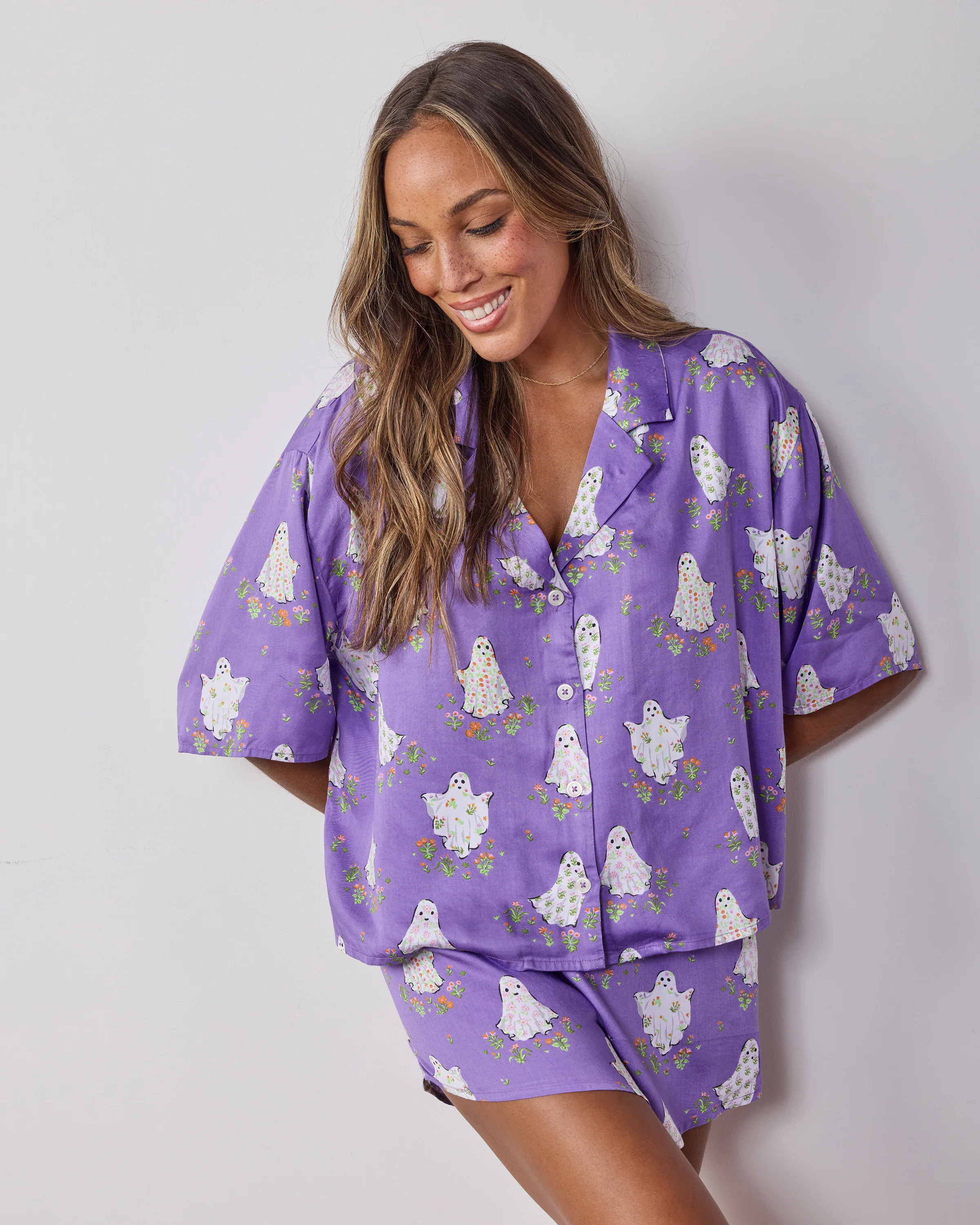 Gardening Ghosts - Eco Satin Sweet Dreams Set - Eerie Amethyst | Printfresh