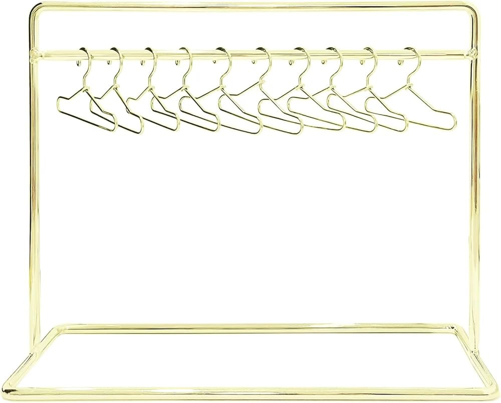 TANG SONG 1 Pack 4.5''x6'' Small Metal Clothes Rack Doll Hanger Dress up Storage Clothes Organize... | Amazon (US)