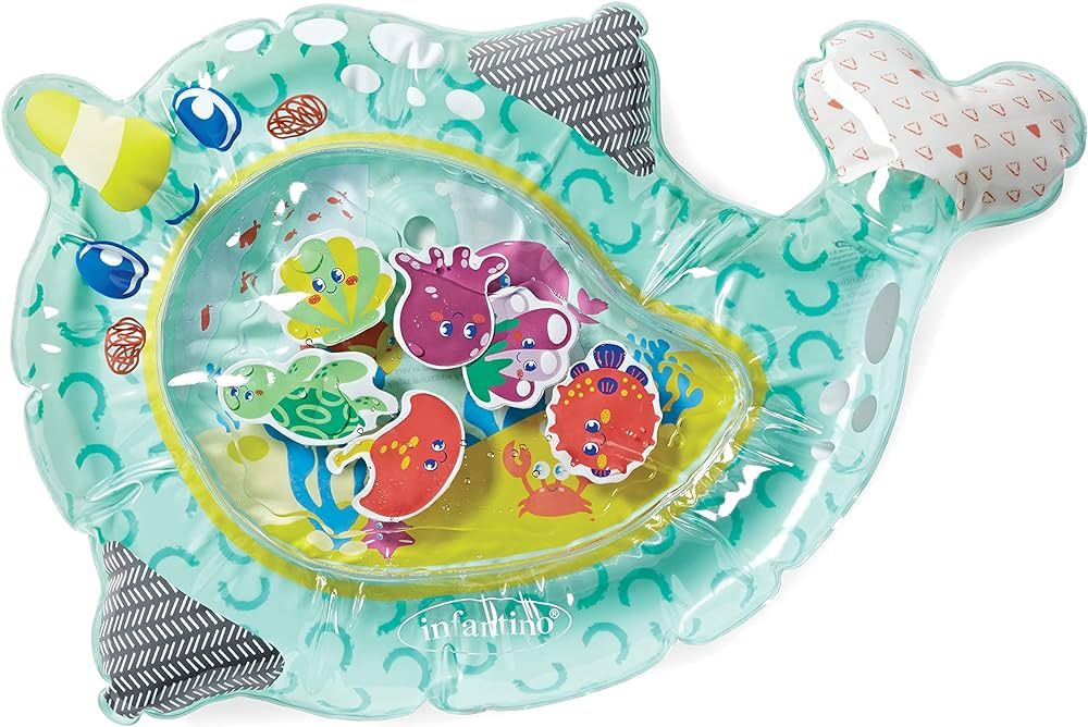 Infantino Jumbo Pat & Play Water Mat, Sea-Themed Mess-Free Water Play for Babies, Supports Tummy ... | Amazon (US)