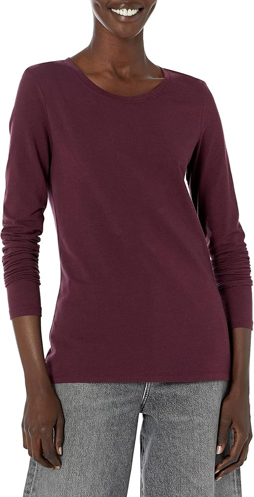 Amazon Essentials Women's Regular-Fit Long-Sleeve Crewneck T-Shirt (Available in Plus Size) | Amazon (US)