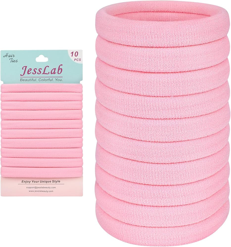 JessLab Nylon Hair Ties Set, Durable Elastic Bands for Women, Gentle and No-Slip Grip, Ideal for ... | Amazon (US)