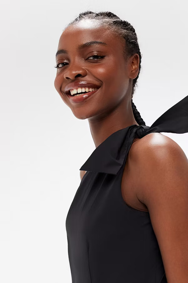 UO Poplin One-Shoulder Skort Romper | Urban Outfitters (US and RoW)