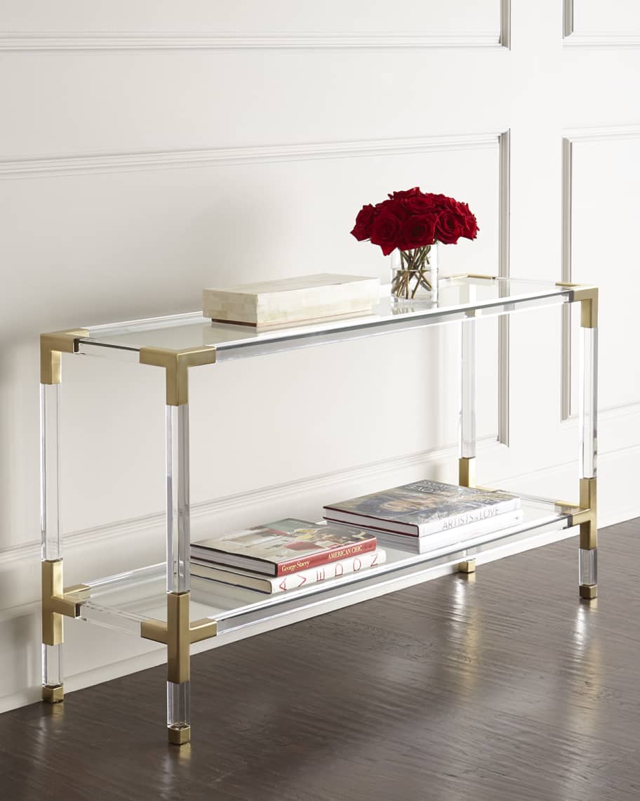 Jacques Acrylic & Brass Console | Neiman Marcus