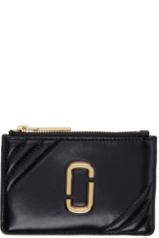 Black 'The Glam Shot' Top-Zip Card Holder | SSENSE