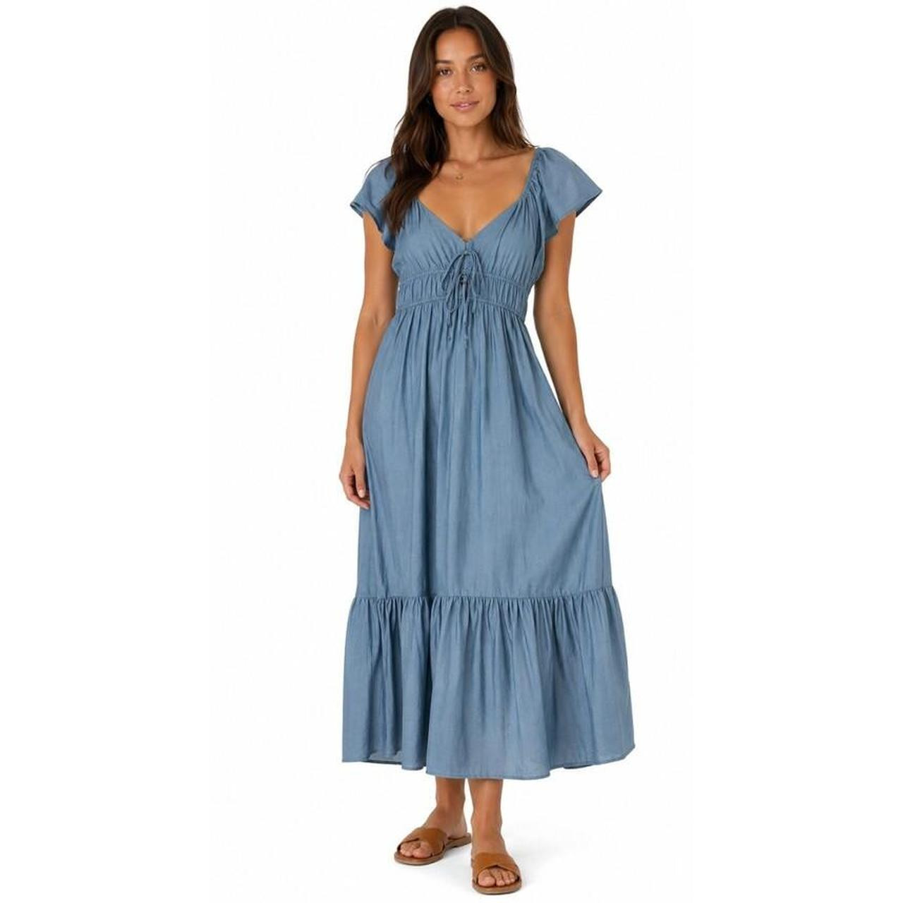 Blu Pepper Women's Formal dresses - Blue/Green | Depop US