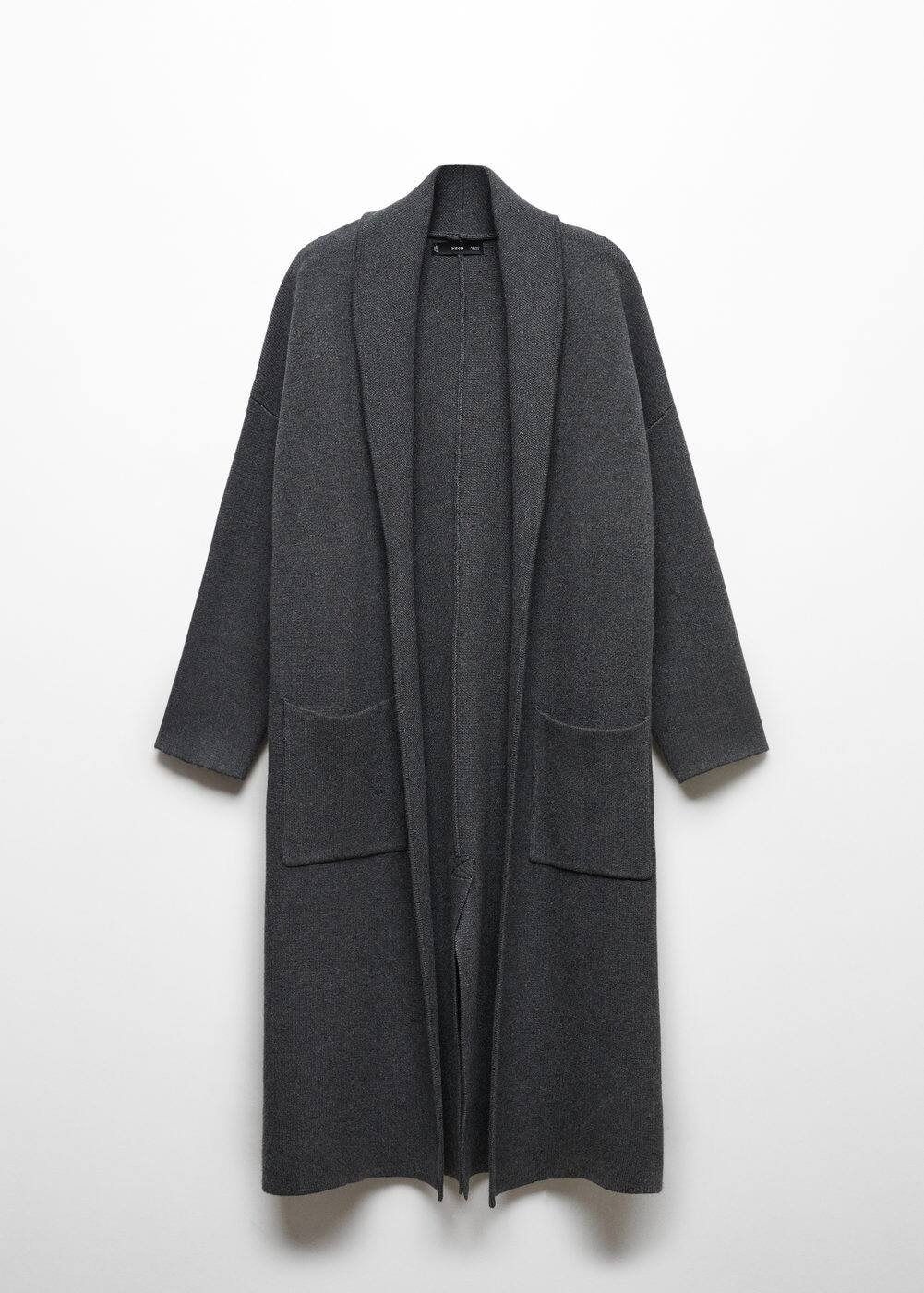 Oversized knitted coat with pockets | MANGO (US)