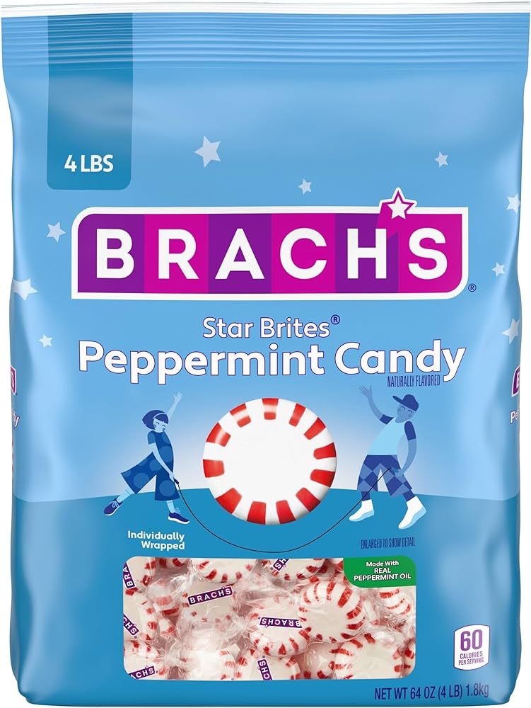 Brach's Star Brites Peppermint Candy, Individually Wrapped, Mega Pack, 360 Pieces, 4 Pound Bulk B... | Amazon (US)