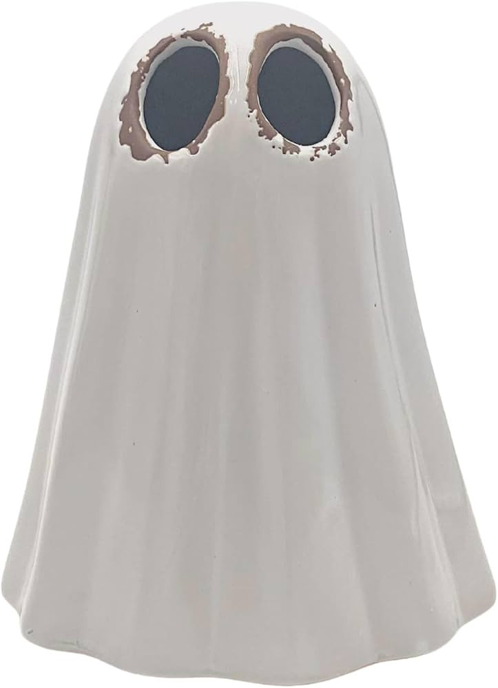 Ceramic Ghost Figurine with LED Light Up Eyes, Tabletop Halloween Decorations, Cute Home Decor, 5... | Amazon (US)