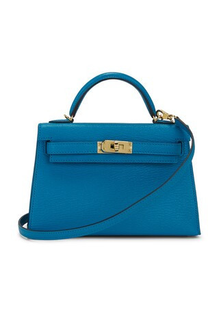 Hermes Chevre Kelly 20 Handbag in Blue | FWRD 