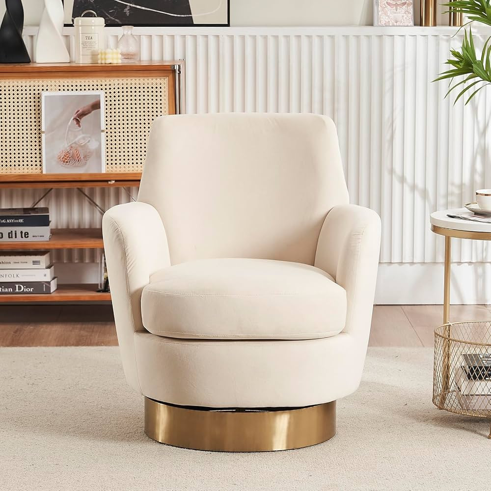HANLIVES Swivel Barrel Chair,Modern Round Swivel Accent Chairs with Tall Backrest,360 Degree Comf... | Amazon (US)