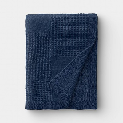 50"X 60" Washed Knitted Throw Blanket Blue - Threshold™ | Target