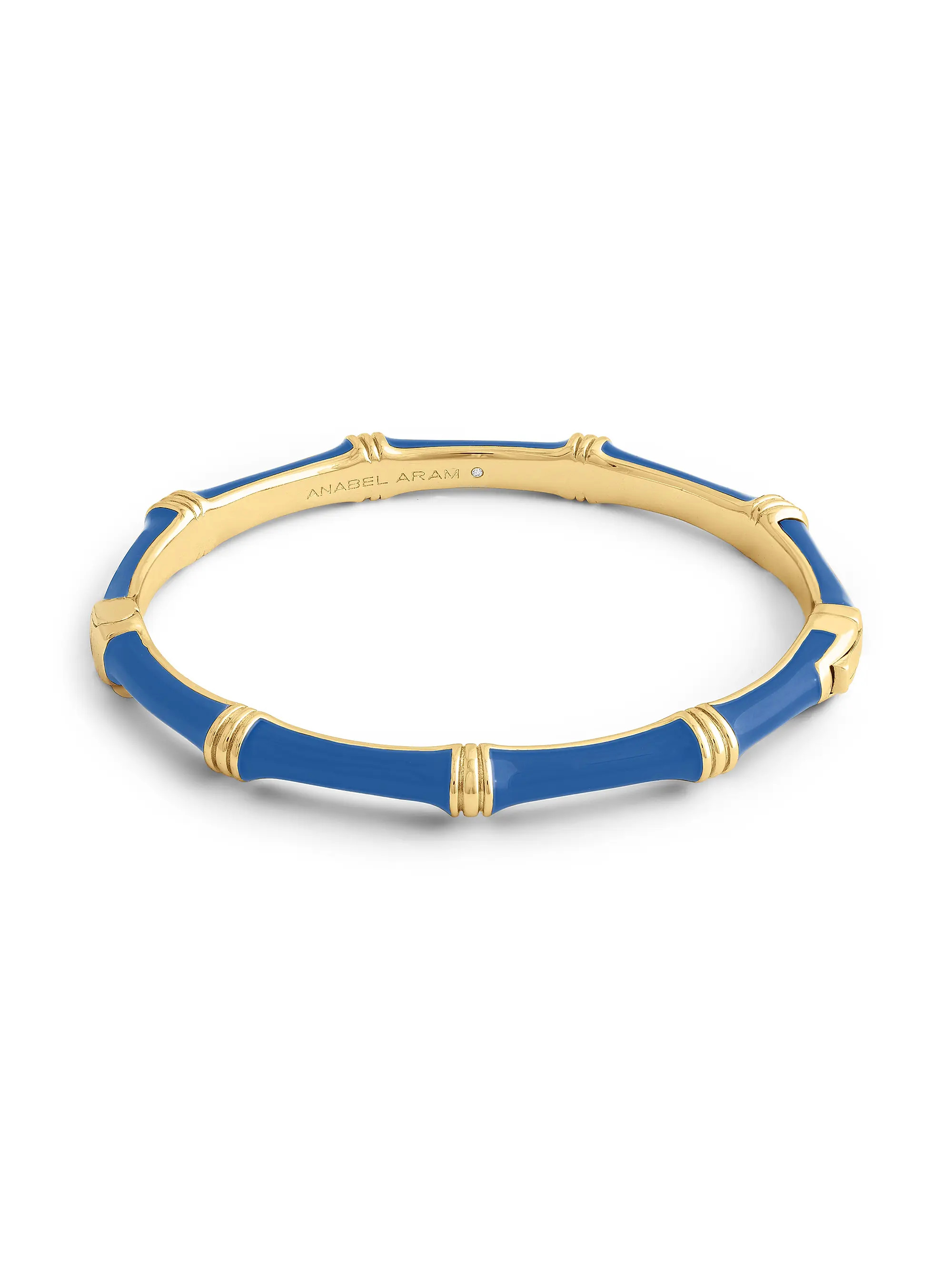 Anabel Aram Bamboo 18K-Gold-Plated &amp; Enamel Hinged Bangle | Saks Fifth Avenue | Saks Fifth Avenue