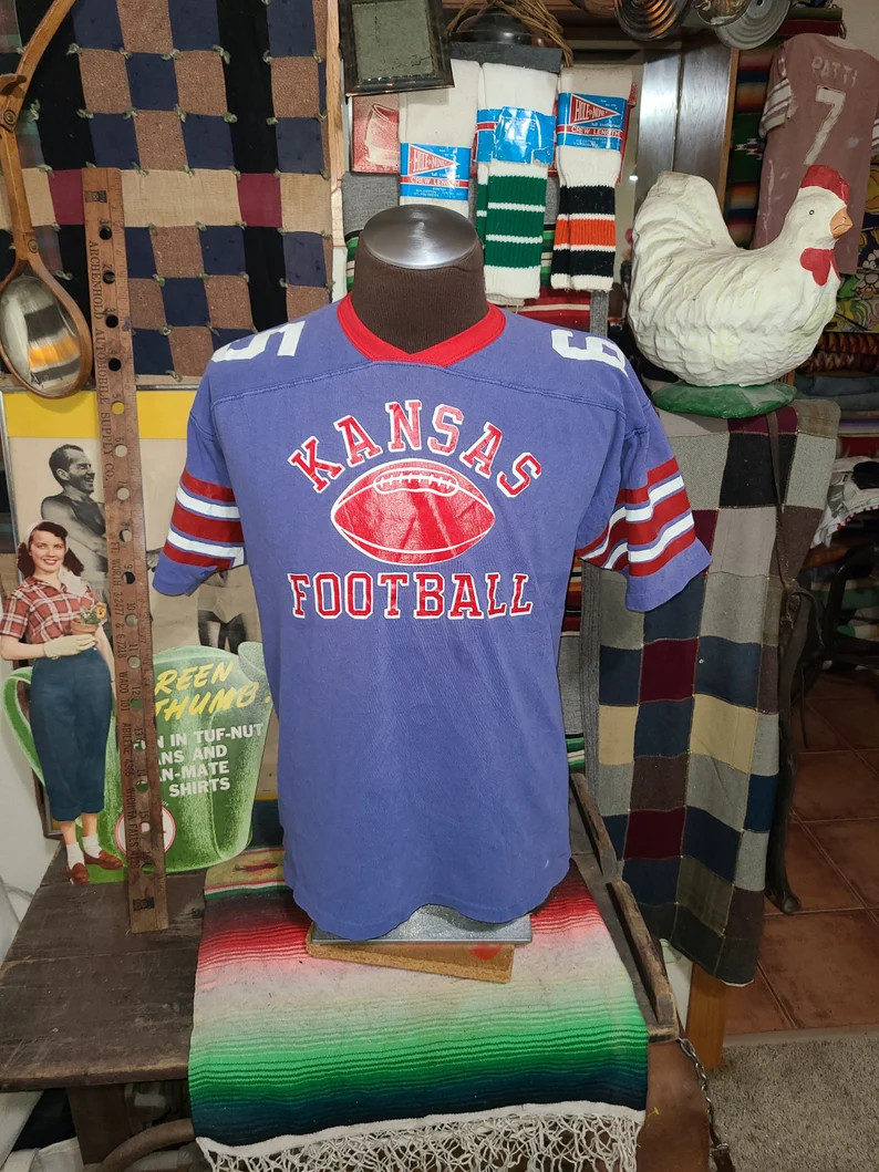 Vintage 1970s Kansas Jayhawks  65 100% Cotton Football Team - Etsy | Etsy (US)