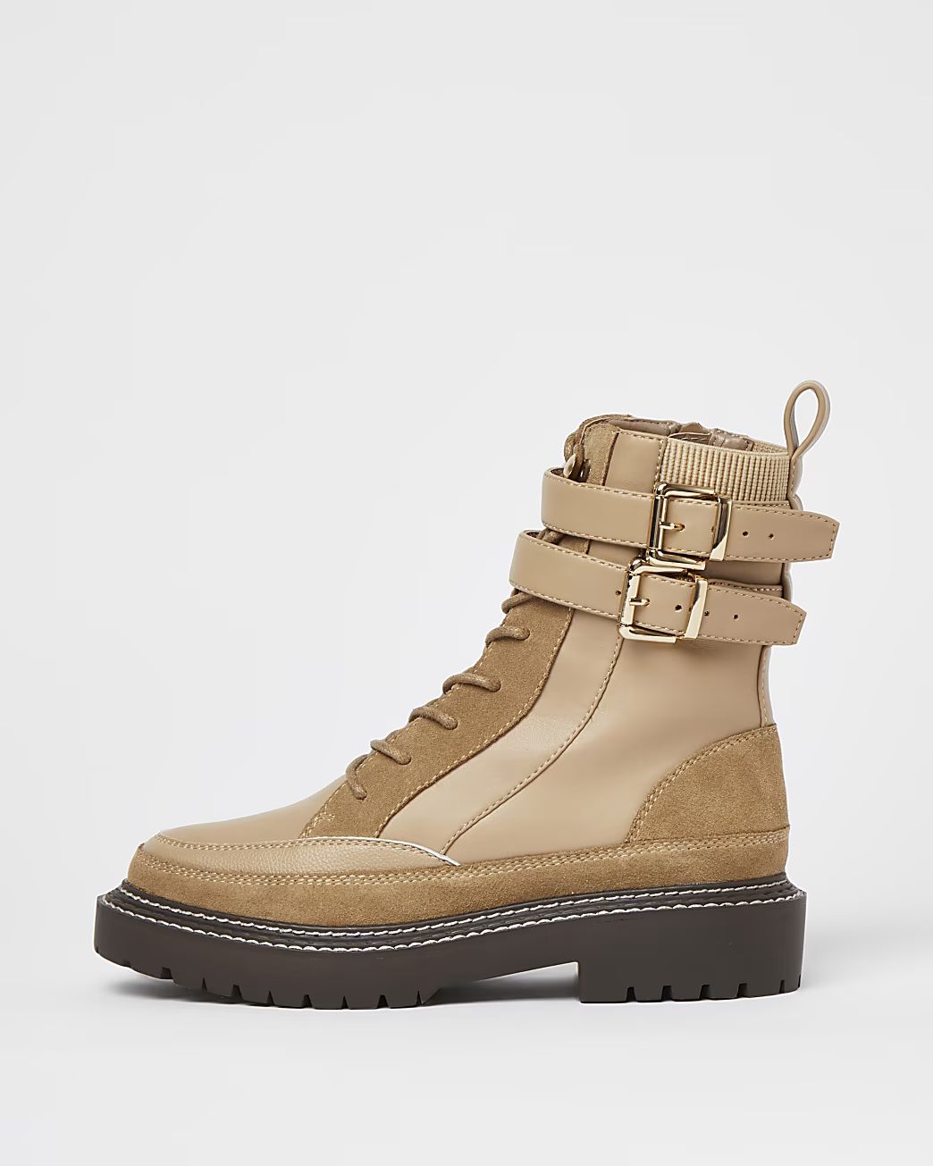 Beige ankle strap boots | River Island (UK & IE)