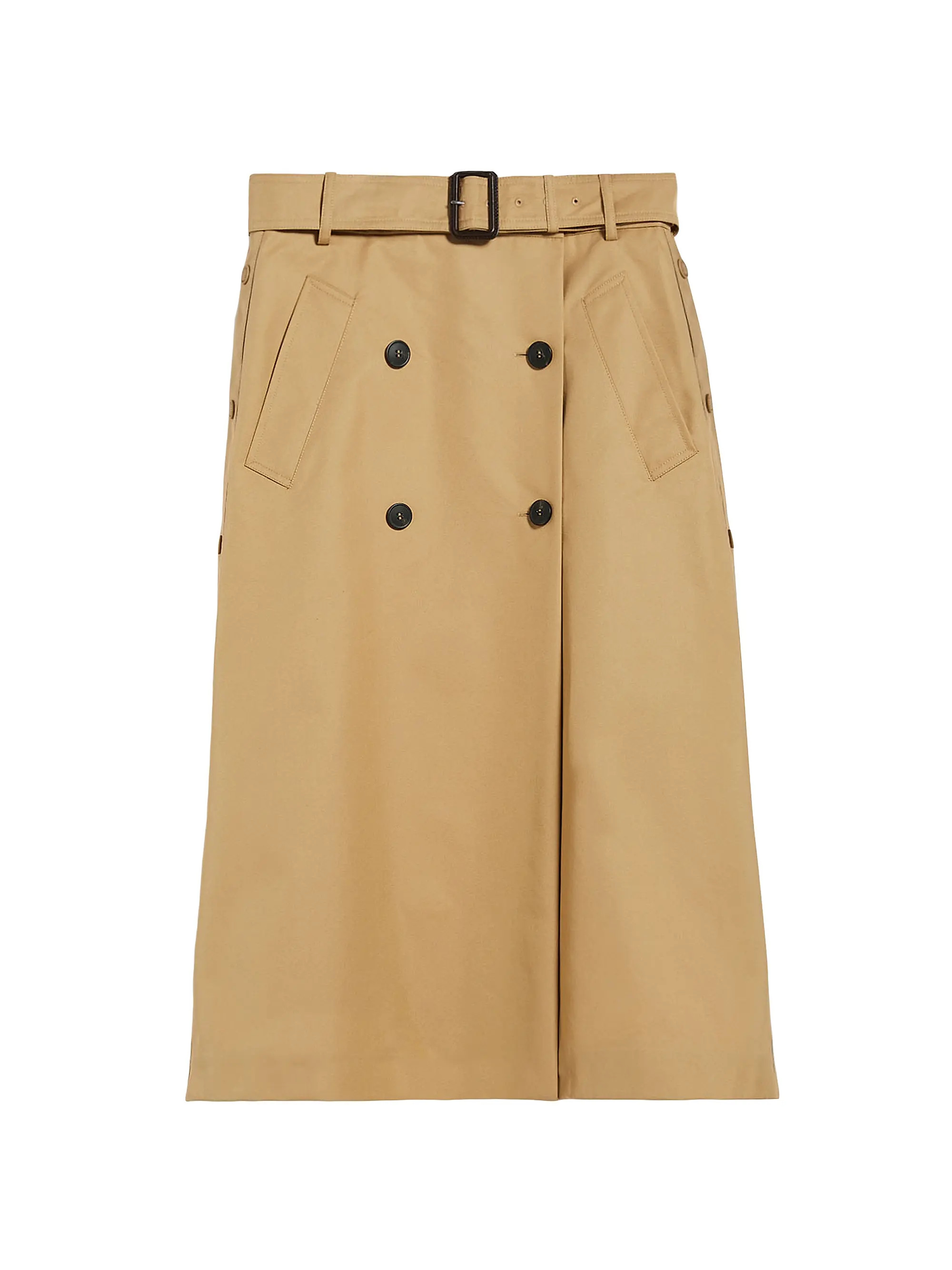 Shop Weekend Max Mara Nebbiaz Twill Belted Midi-Skirt | Saks Fifth Avenue | Saks Fifth Avenue