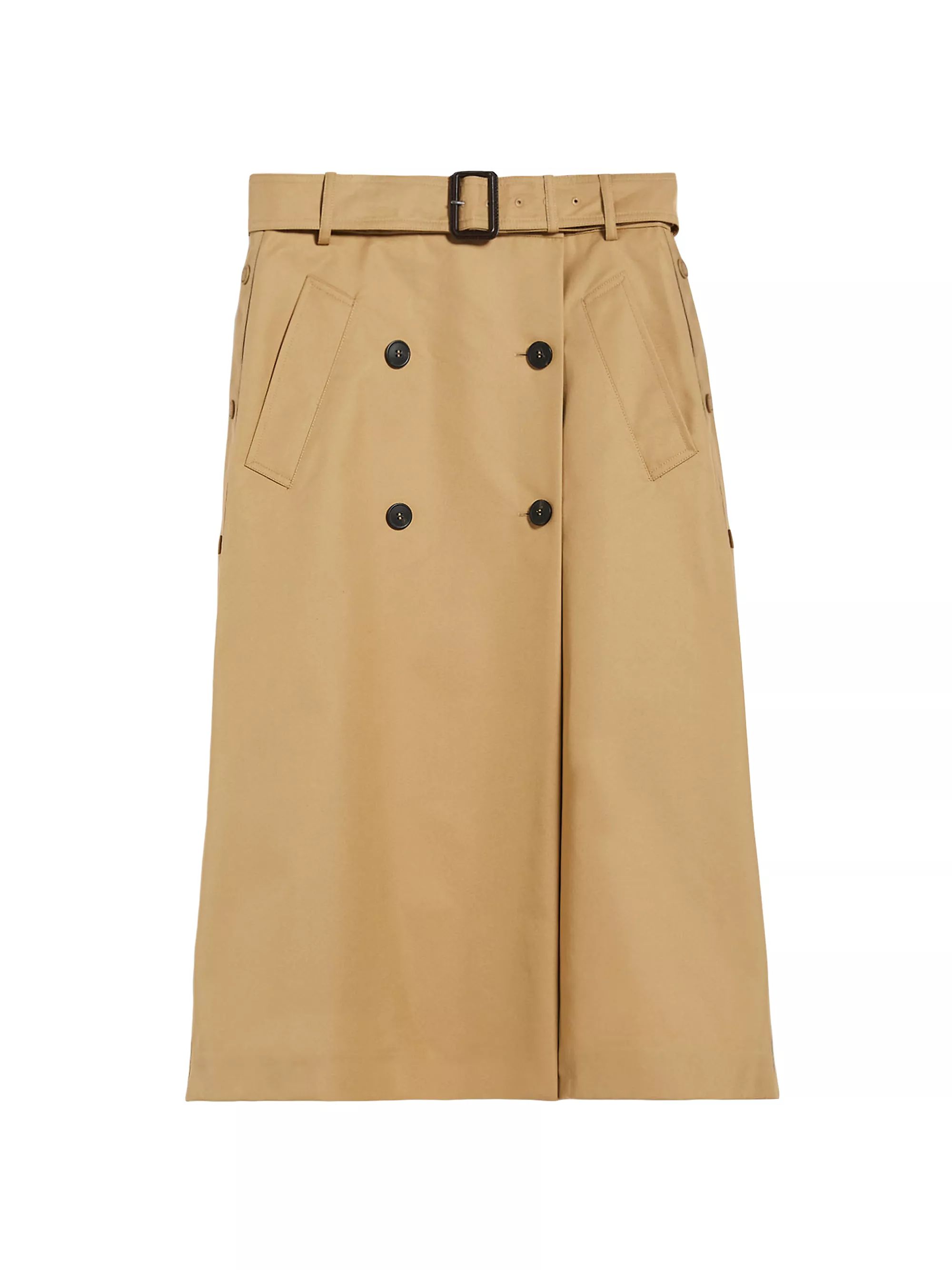 Shop Weekend Max Mara Nebbiaz Twill Belted Midi-Skirt | Saks Fifth Avenue | Saks Fifth Avenue