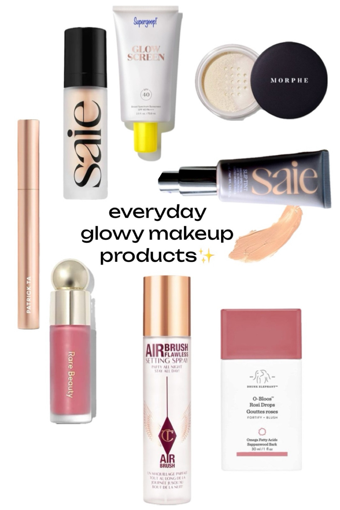 everyday glowy makeup products #browgel #highlighter #glowyskin #summermakeup 