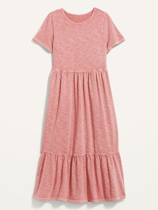 Garment-Dyed Fit &#x26; Flare Slub-Knit Midi Dress for Women | Old Navy (US)