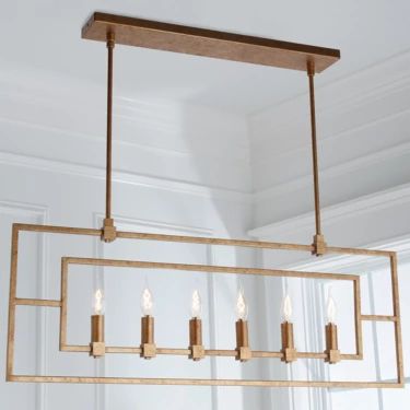 Geometric Double Frame Linear Chandelier | Shades of Light