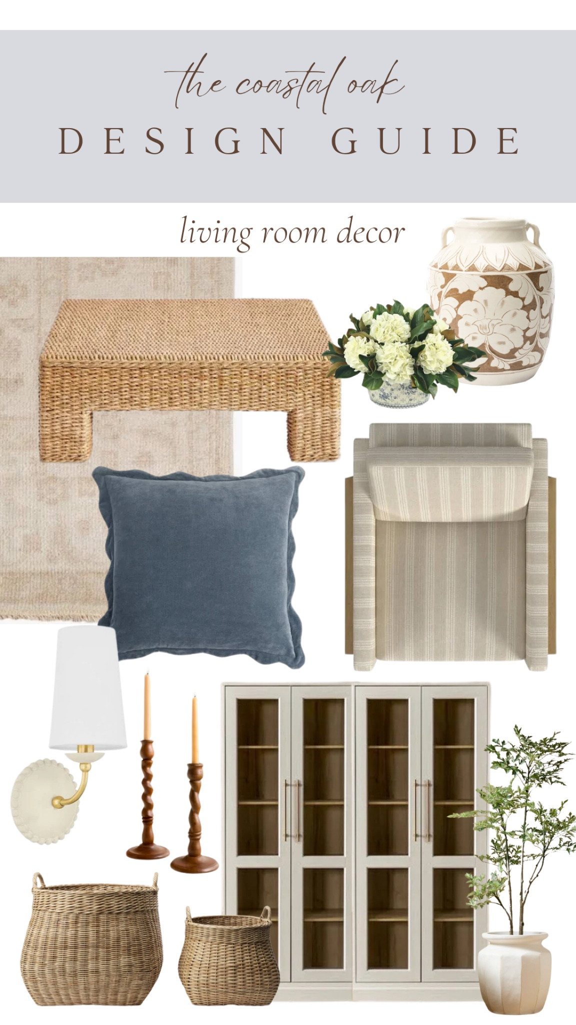 Living room decor inspiration! Loving these spring hues and layers of textures/fibers! Love mixing patterns too! Pottery barn woven coffee table, wayfair furniture, striped chair, luxury looks for less

#LTKFindsUnder50 #LTKHome #LTKSaleAlert