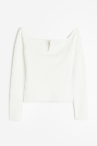 Rib-knit off-the-shoulder top | H&M (UK, MY, IN, SG, PH, TW, HK)