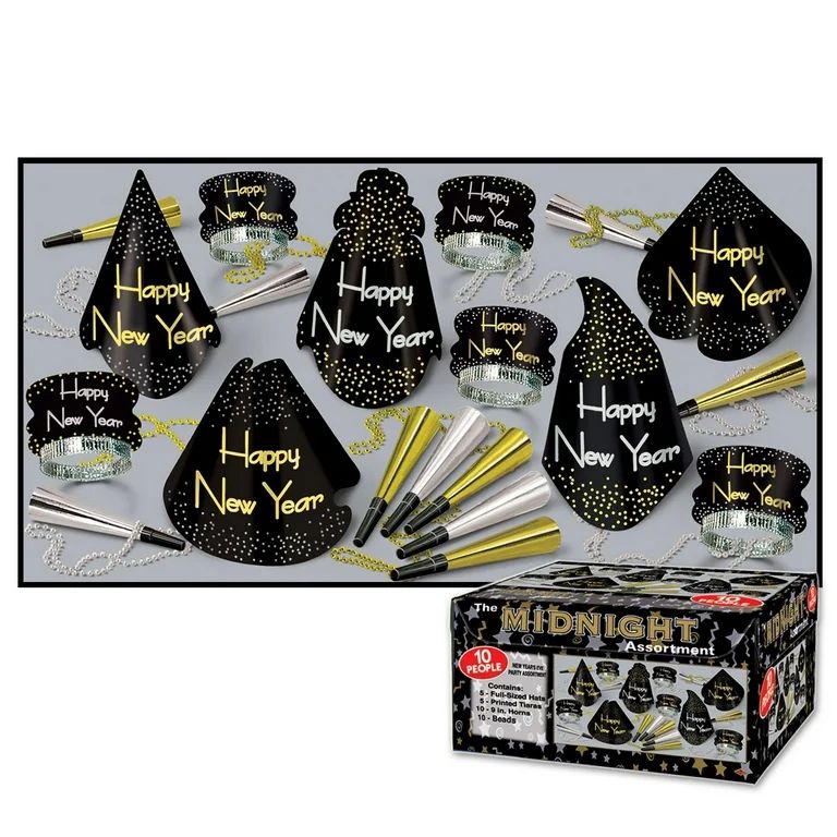The Midnight New Year's Eve Party Kit for 10 People - Walmart.com | Walmart (US)