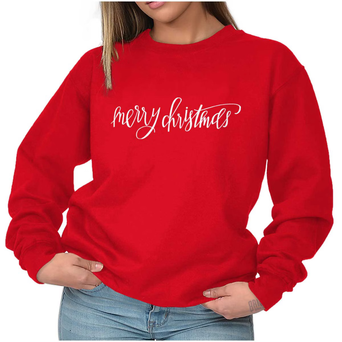 Merry Christmas Festive Holiday Women Crewneck Sweatshirt Brisco Brands | Target