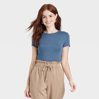 Women's Short Sleeve Brushed Knit T-Shirt - A New Day™ | Target