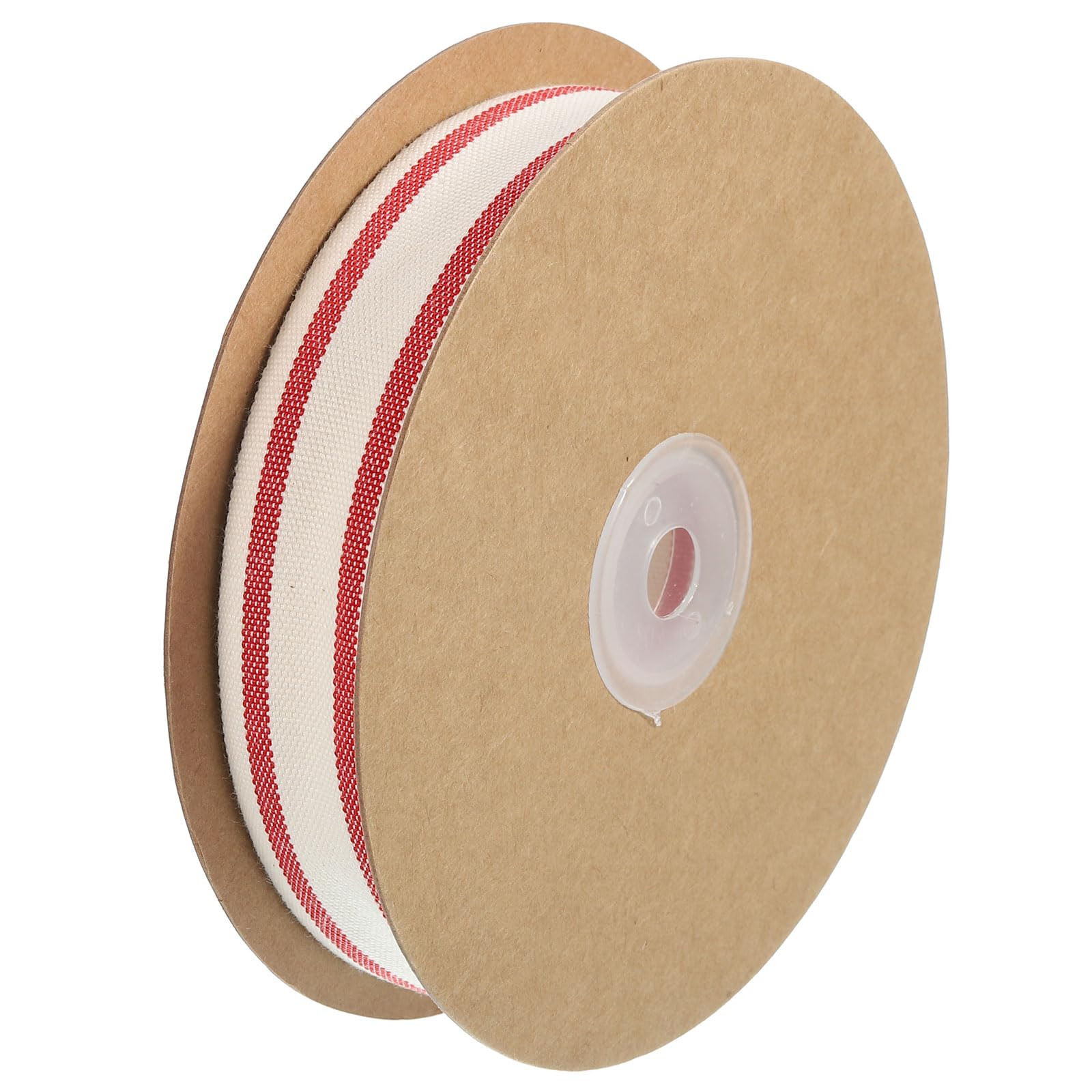 uxcell Natural Cotton Stripes Ribbon, 1 Inch x 20 Yard Cotton Fabric Ribbon Roll, Natural with Re... | Amazon (US)