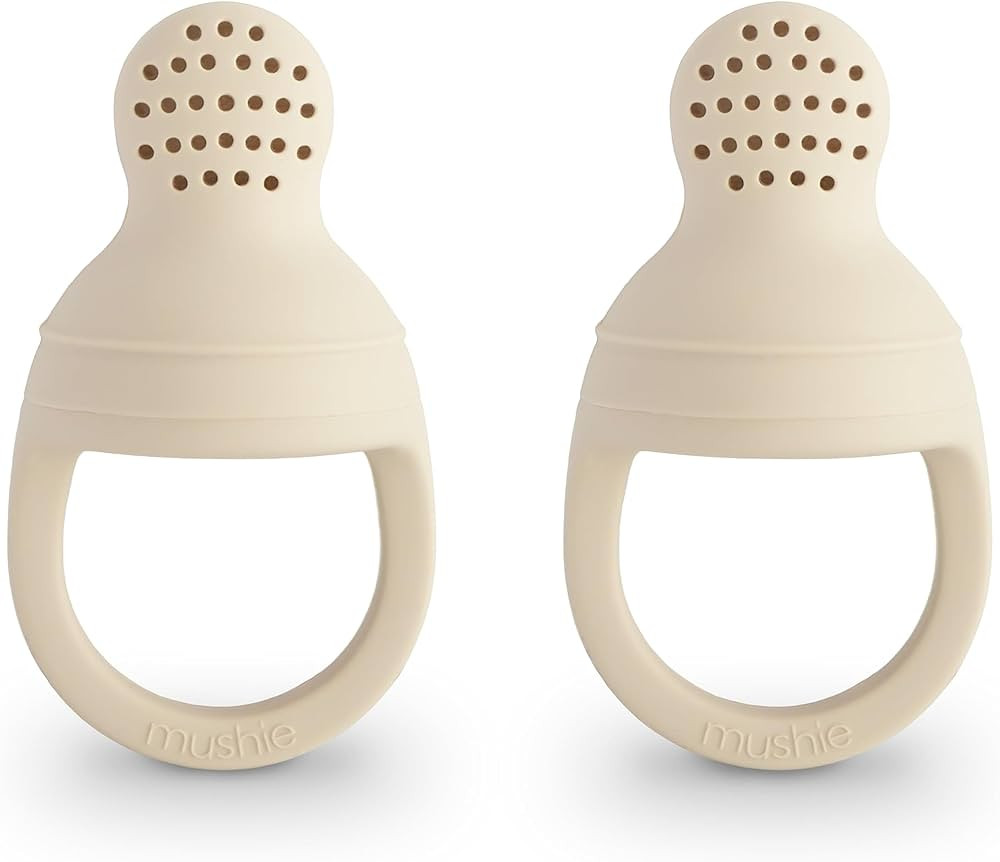 mushie Silicone Baby Fresh Fruit & Food Feeder Pacifier | 6 Months+ (Shifting Sand) | Amazon (US)