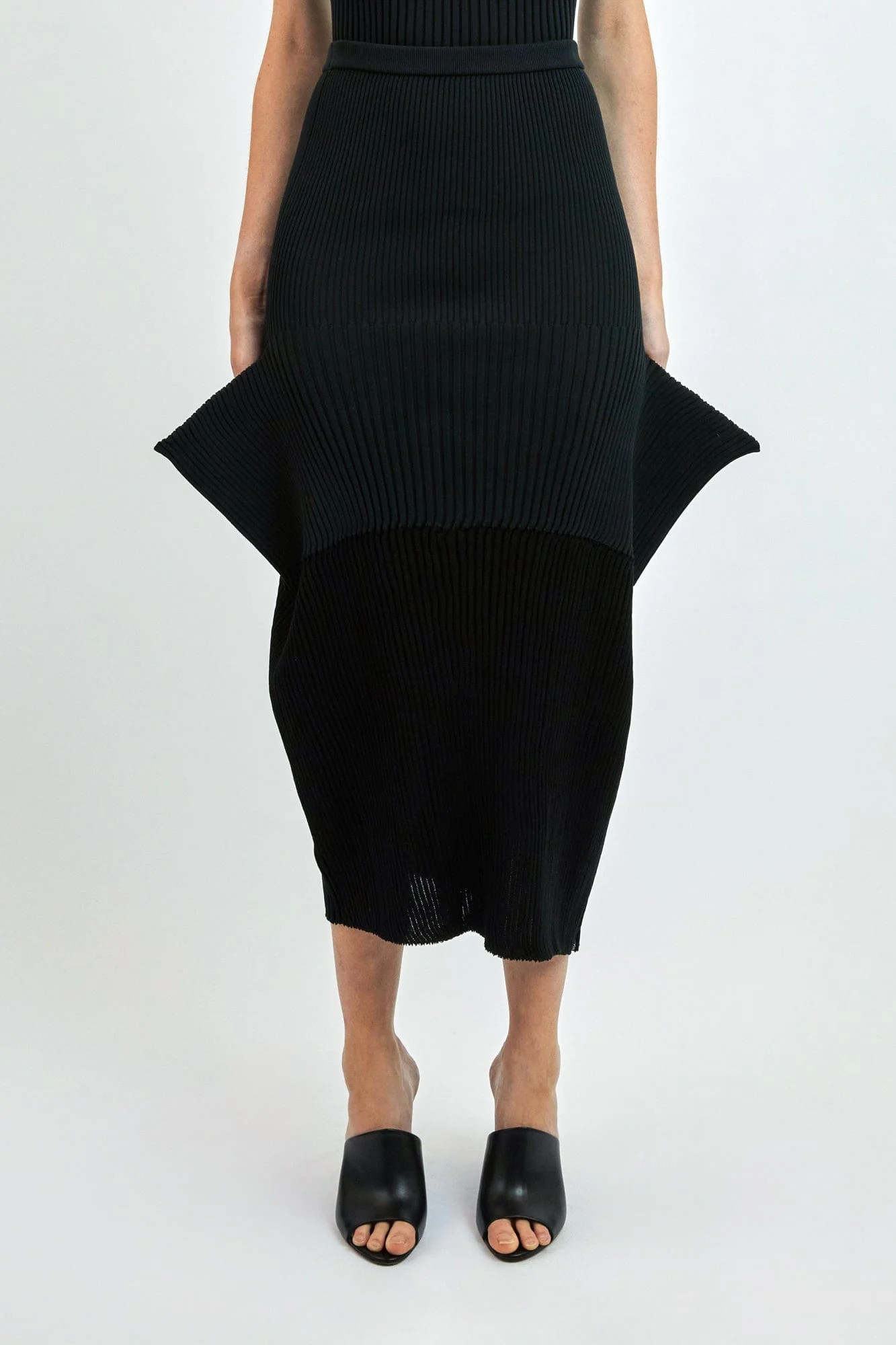 Issey Miyake Sensu Knit Skirt in Black | Antidote