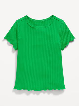 Short-Sleeve Lettuce-Edge T-Shirt for Toddler Girls | Old Navy (US)