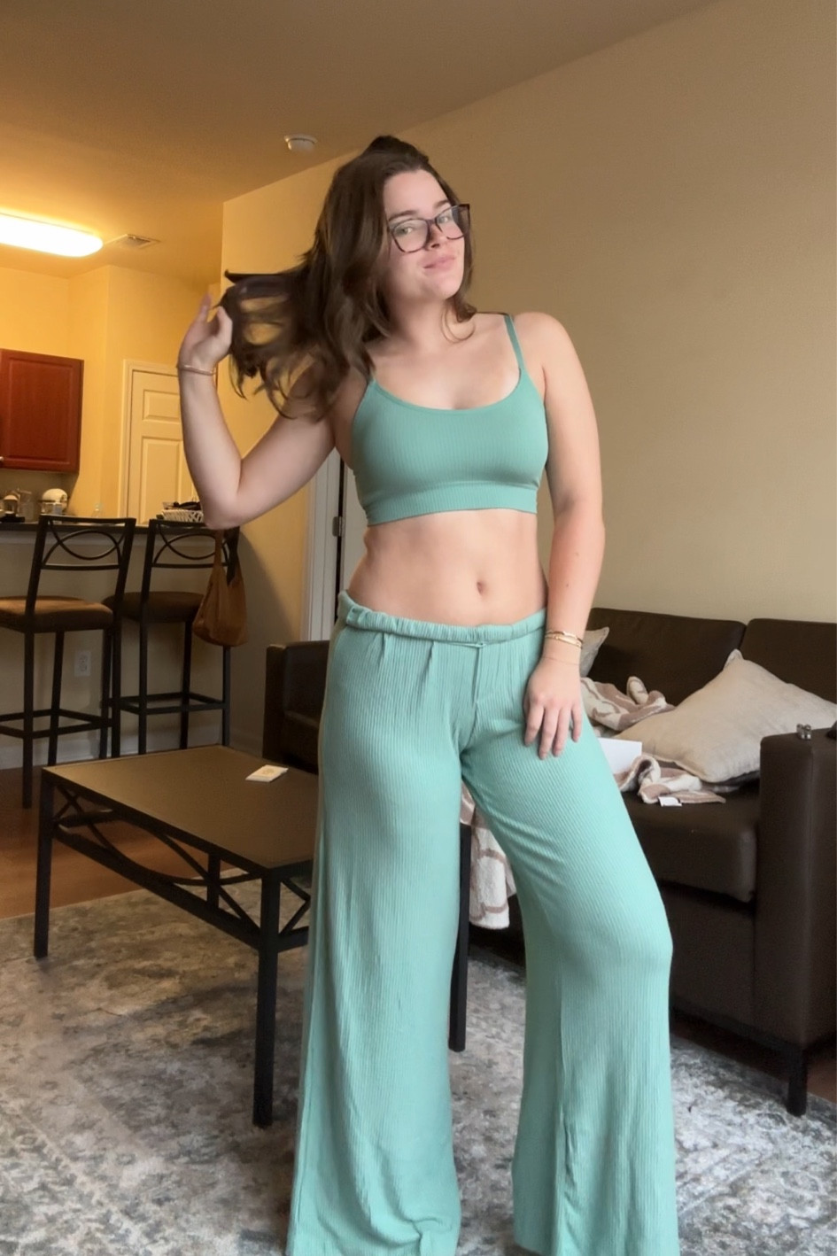 COMFIEST and most affordable pajama pants and bra combo!!! Plus the bra is padded so you can wear it out 👏  #pajamas #cozy

#LTKStyleTip #LTKSeasonal #LTKU