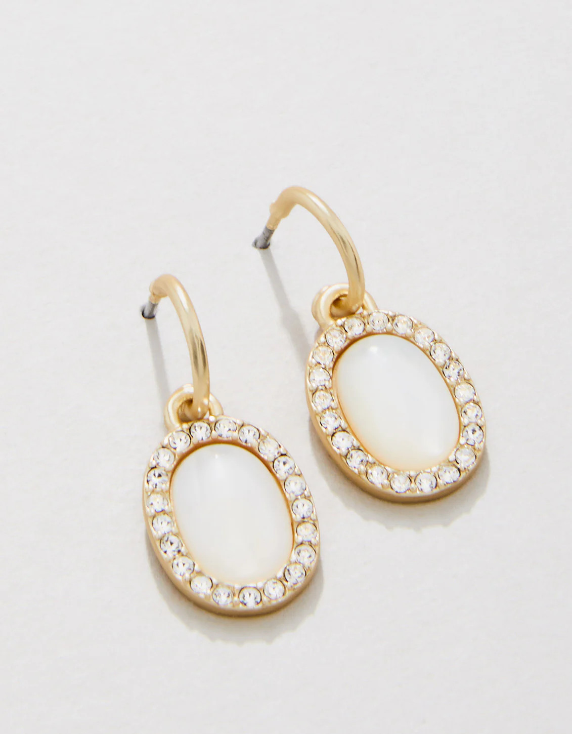 Oval Halo Drop Hoop Earrings Mother-of-Pearl | Spartina 449