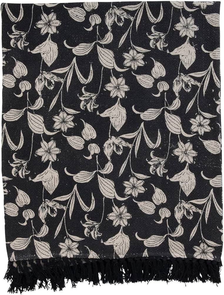 Creative Co-Op Recycled Cotton Printed Throw with Floral Pattern and Fringe | Amazon (US)