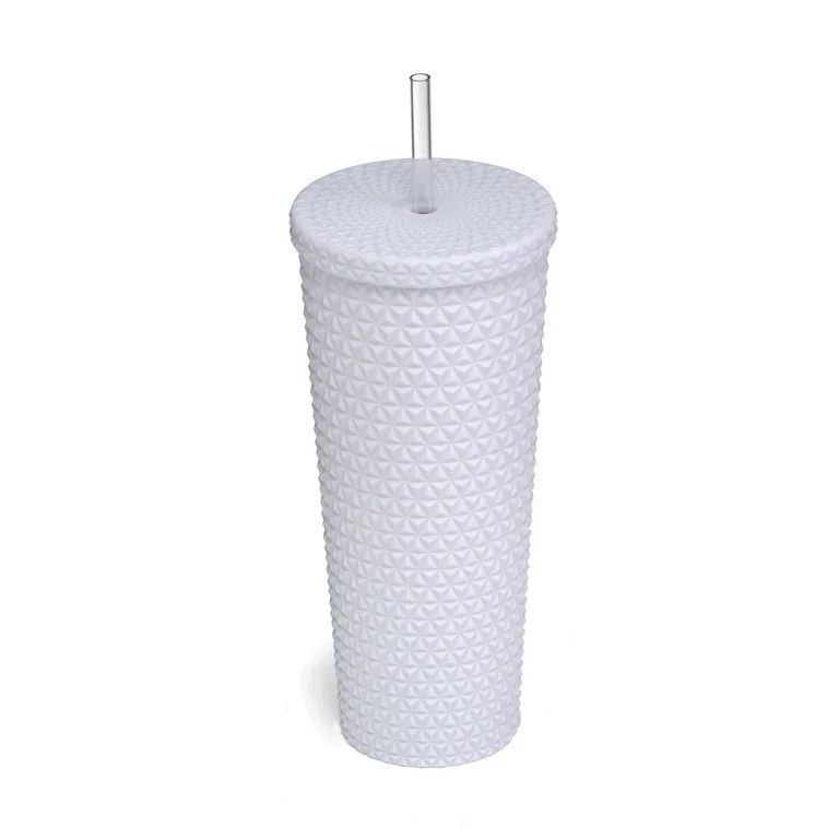 Mainstays MS 26oz Double Wall AS Plastic Textured Tumbler Arctic White | Walmart (US)