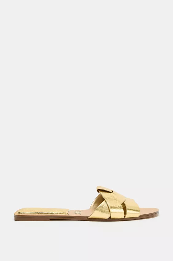 FLAT LEATHER SANDALS | Zara US